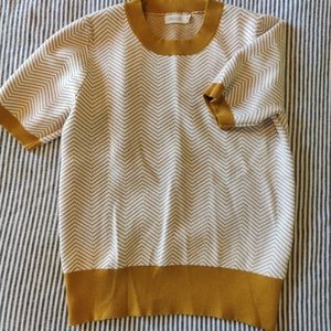 ROOLEE Chevron stripe sweater in Mustard